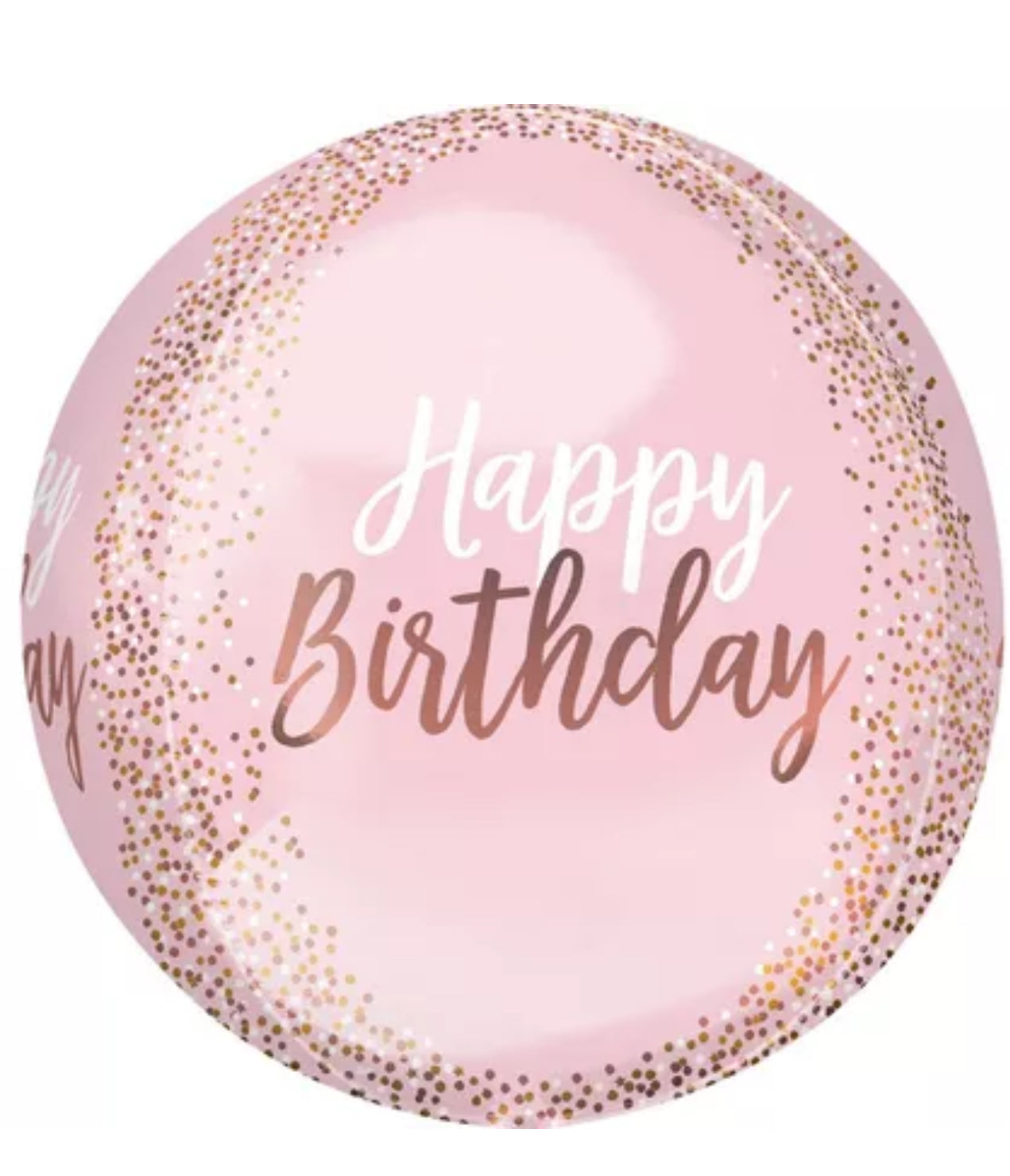 Blush Pink Happy Birthday Balloon, 15in x 16in - Orbz