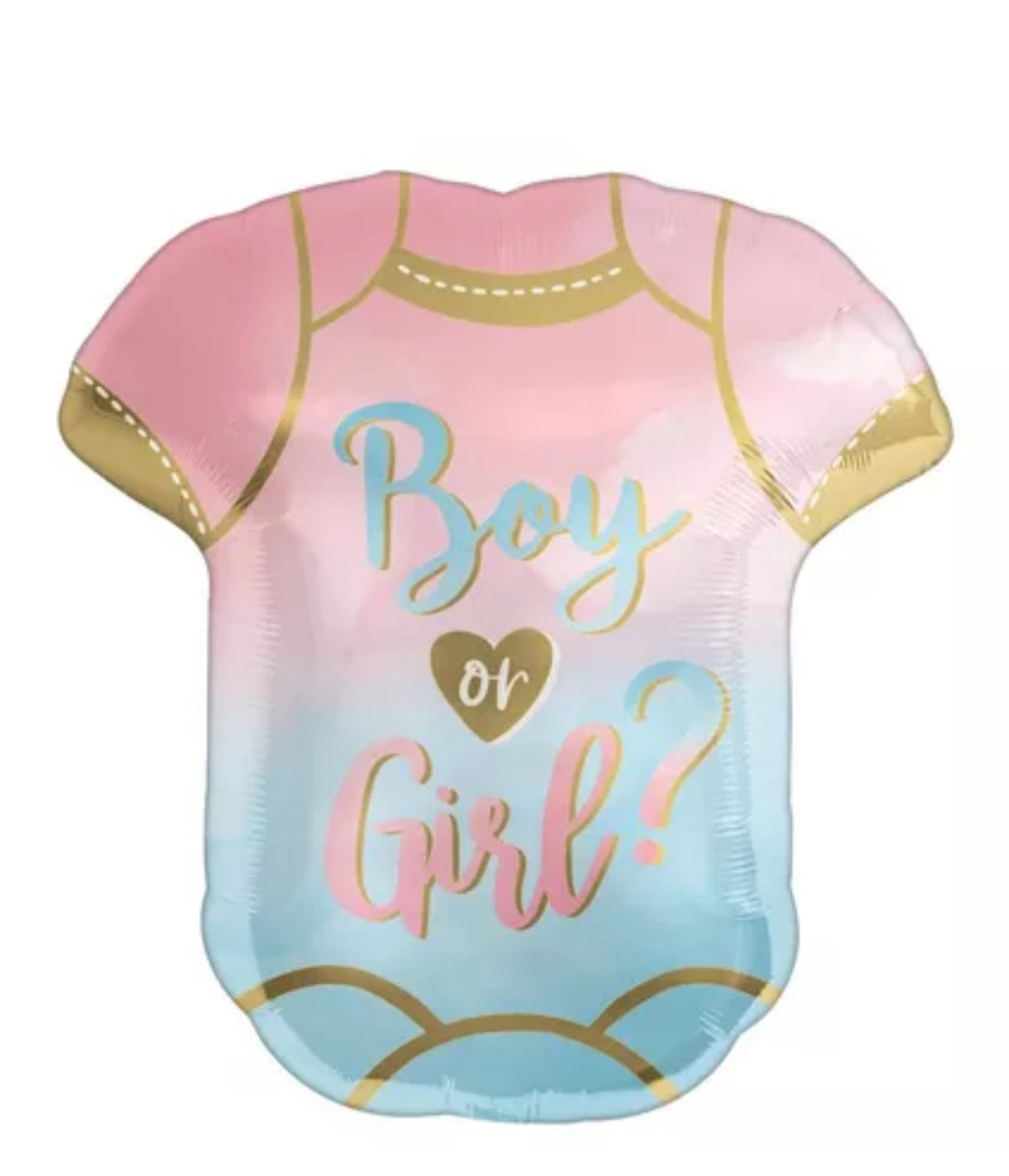 Big Reveal Boy or Girl Bodysuit Foil Balloon, 22in x 24in